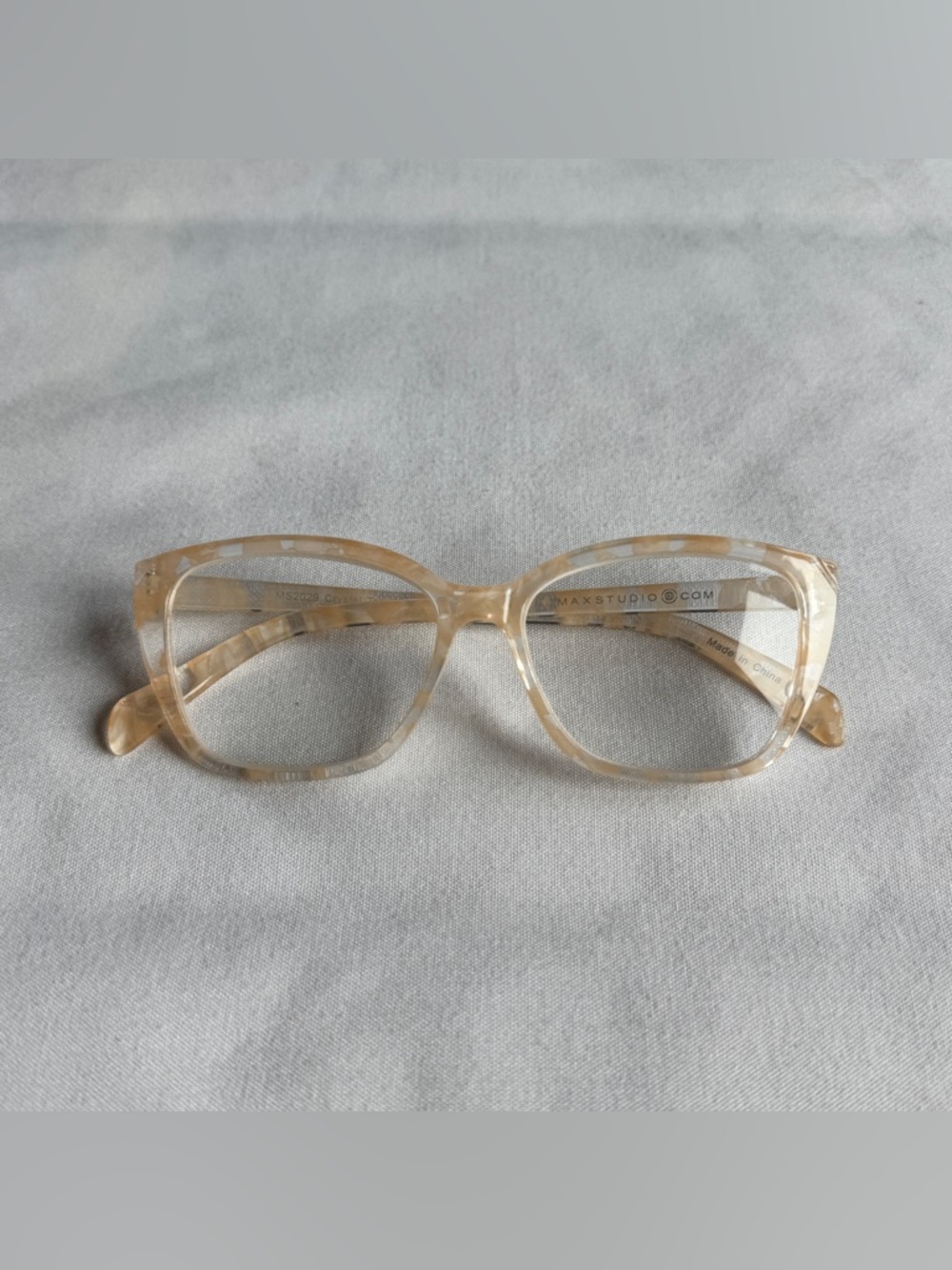 Clear Peach Speckled Reading Glasses